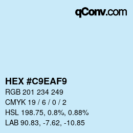 カラーコード: HEX #C9EAF9 | qconv.com