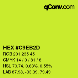 Color code: HEX #C9EB2D | qconv.com