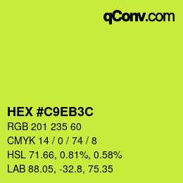 Color code: HEX #C9EB3C | qconv.com