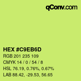 Color code: HEX #C9EB6D | qconv.com