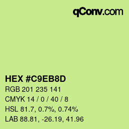 颜色代码: HEX #C9EB8D | qconv.com