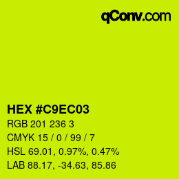 カラーコード: HEX #C9EC03 | qconv.com