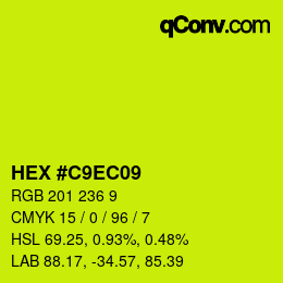 颜色代码: HEX #C9EC09 | qconv.com