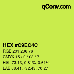 Color code: HEX #C9EC4C | qconv.com