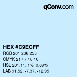 Color code: HEX #C9ECFF | qconv.com