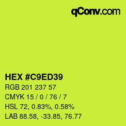 Color code: HEX #C9ED39 | qconv.com