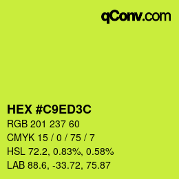 Color code: HEX #C9ED3C | qconv.com