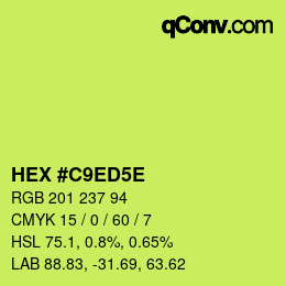 Código de color: HEX #C9ED5E | qconv.com