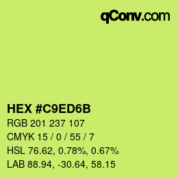 Color code: HEX #C9ED6B | qconv.com