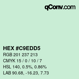カラーコード: HEX #C9EDD5 | qconv.com