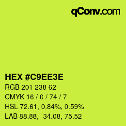 Color code: HEX #C9EE3E | qconv.com
