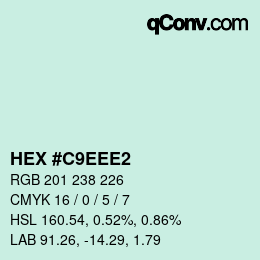 Color code: HEX #C9EEE2 | qconv.com