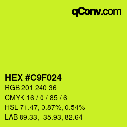 カラーコード: HEX #C9F024 | qconv.com