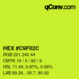 Color code: HEX #C9F02C | qconv.com