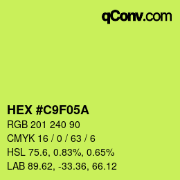 カラーコード: HEX #C9F05A | qconv.com