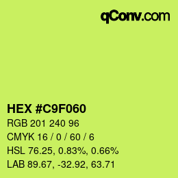 Color code: HEX #C9F060 | qconv.com