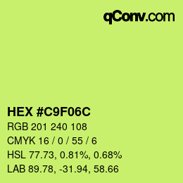 Color code: HEX #C9F06C | qconv.com