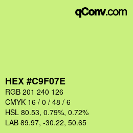 カラーコード: HEX #C9F07E | qconv.com