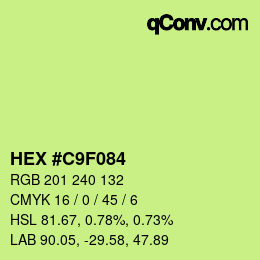 カラーコード: HEX #C9F084 | qconv.com
