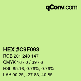カラーコード: HEX #C9F093 | qconv.com