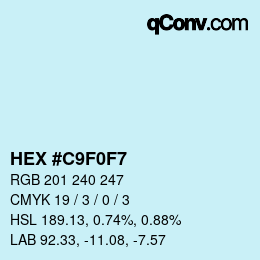 Color code: HEX #C9F0F7 | qconv.com