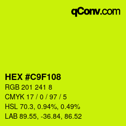 Color code: HEX #C9F108 | qconv.com