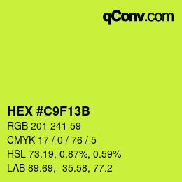 Farbcode: HEX #C9F13B | qconv.com