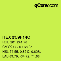 Color code: HEX #C9F14C | qconv.com