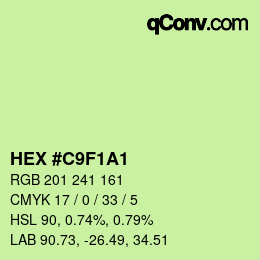 Color code: HEX #C9F1A1 | qconv.com