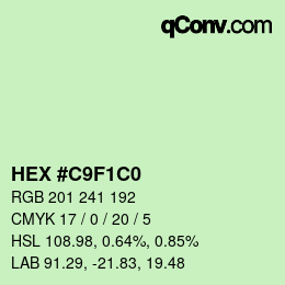 Color code: HEX #C9F1C0 | qconv.com