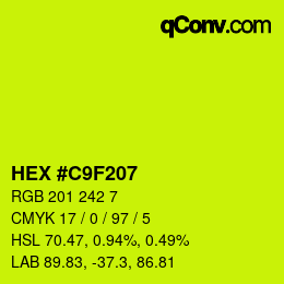 Color code: HEX #C9F207 | qconv.com