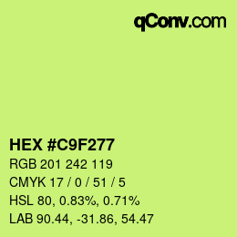 Color code: HEX #C9F277 | qconv.com