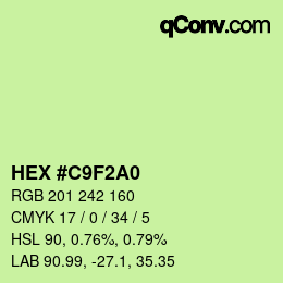 Color code: HEX #C9F2A0 | qconv.com