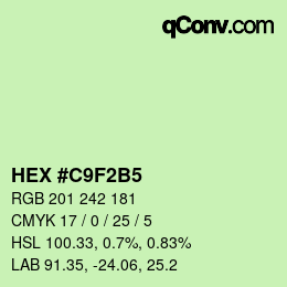 Color code: HEX #C9F2B5 | qconv.com
