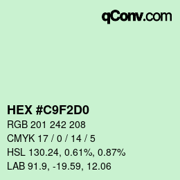 Color code: HEX #C9F2D0 | qconv.com