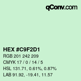 カラーコード: HEX #C9F2D1 | qconv.com