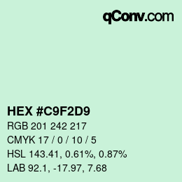 Color code: HEX #C9F2D9 | qconv.com