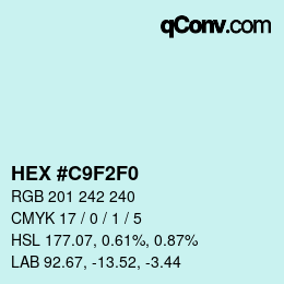 Color code: HEX #C9F2F0 | qconv.com