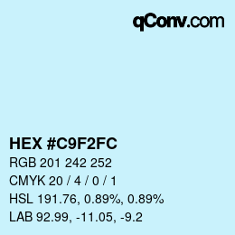 カラーコード: HEX #C9F2FC | qconv.com