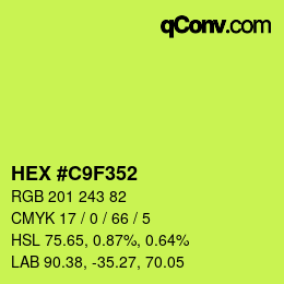 Color code: HEX #C9F352 | qconv.com