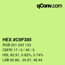 Color code: HEX #C9F385 | qconv.com