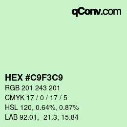 Color code: HEX #C9F3C9 | qconv.com