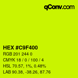 颜色代码: HEX #C9F400 | qconv.com
