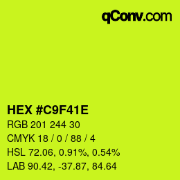 Color code: HEX #C9F41E | qconv.com