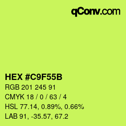 Color code: HEX #C9F55B | qconv.com