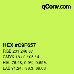 Color code: HEX #C9F657 | qconv.com