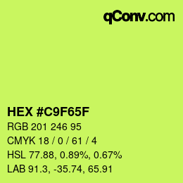 Color code: HEX #C9F65F | qconv.com