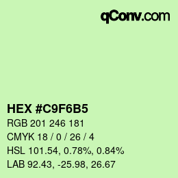 Color code: HEX #C9F6B5 | qconv.com