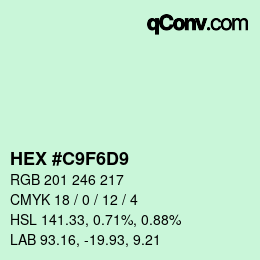 Color code: HEX #C9F6D9 | qconv.com
