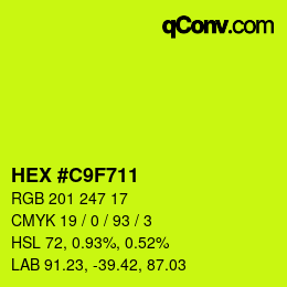 Color code: HEX #C9F711 | qconv.com
